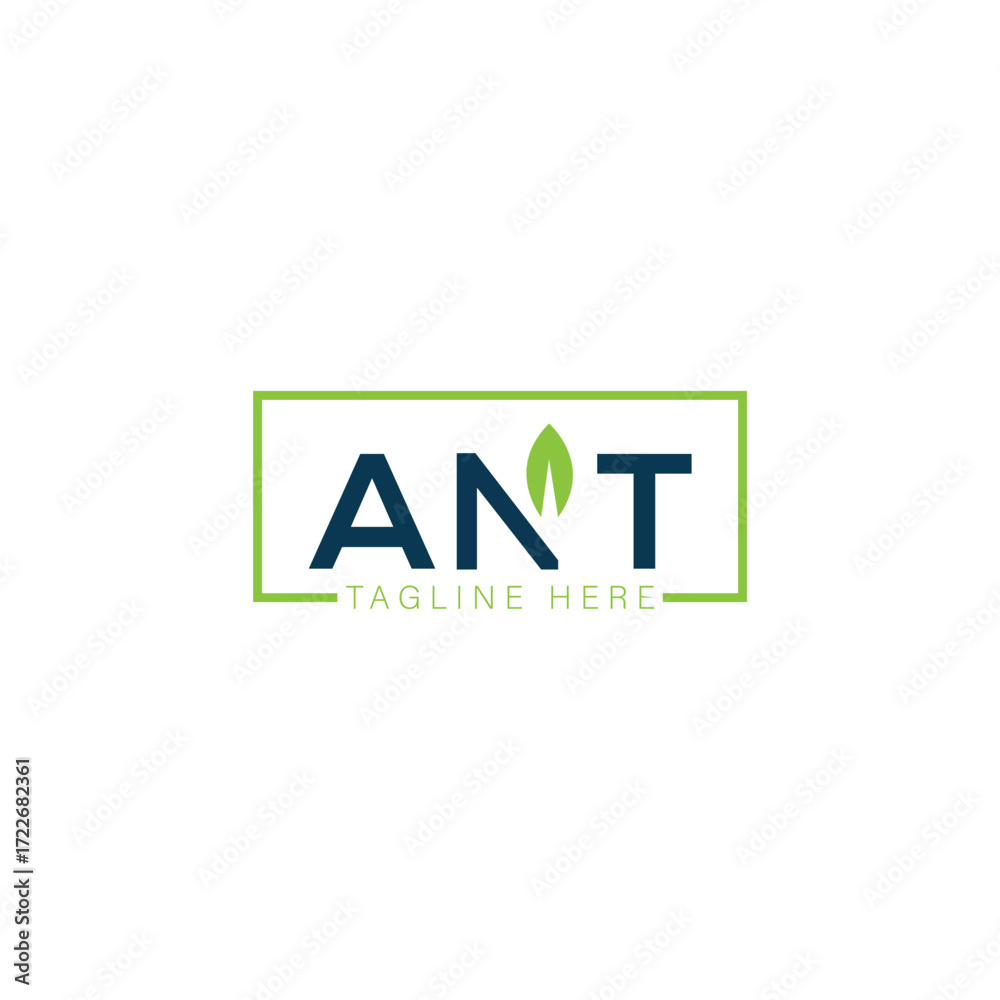 Fototapeta premium ANT letter logo design on WHITE background. ANT creative initials letter logo concept. ANT letter design.