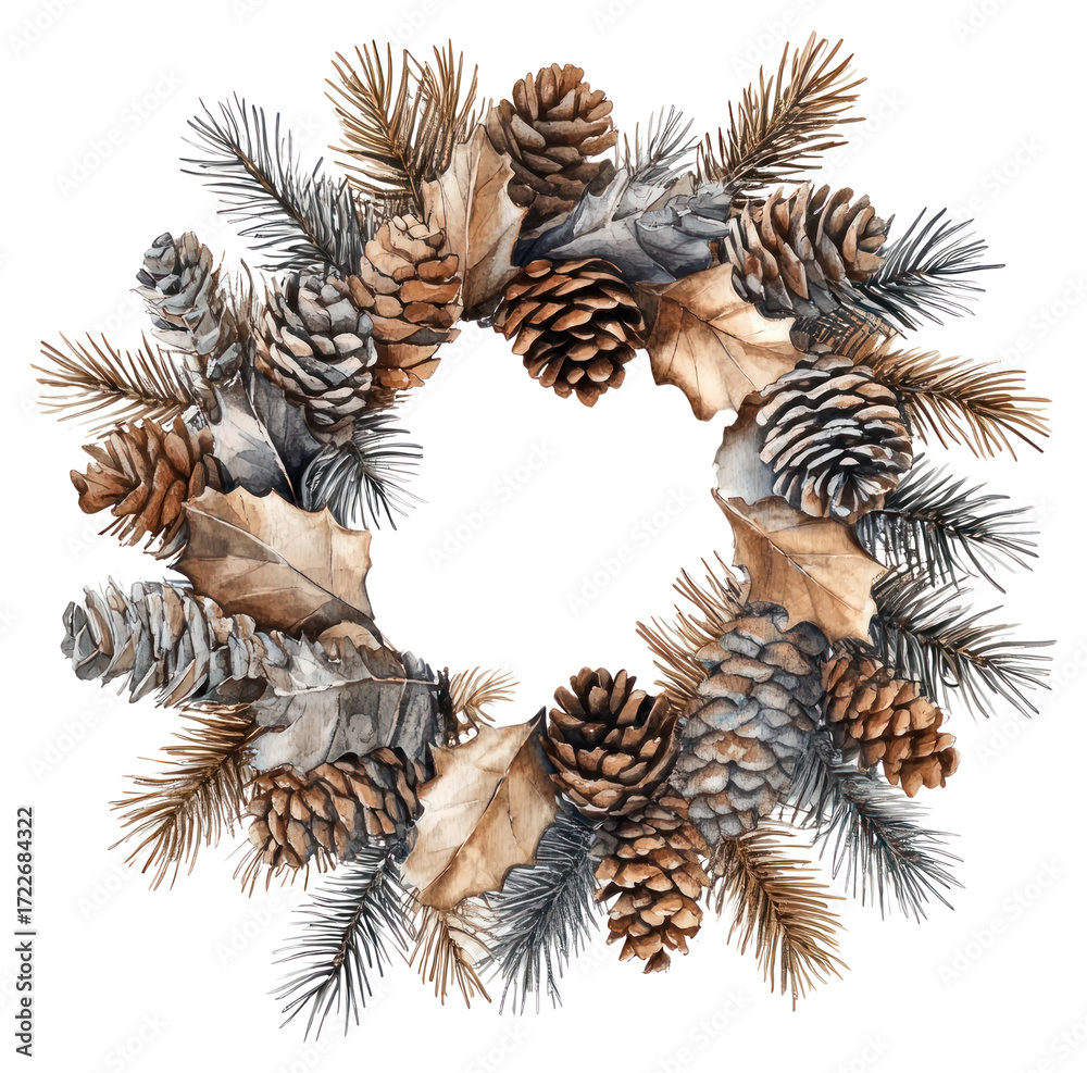 Fototapeta premium PNG Wreath wreath illustration watercolor.