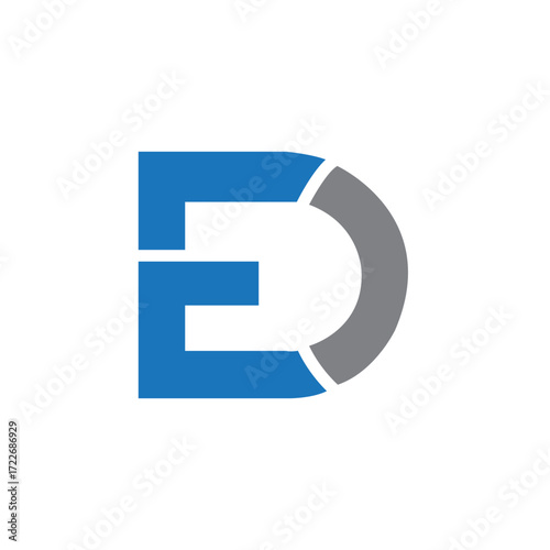 ED letter logo design on WHITE background. ED creative initials letter logo concept. ED letter design.