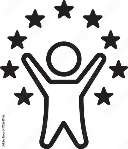 Silhouette vector of worship circle icon symbolizing prayer, faith, unity, spirituality, and devotion.