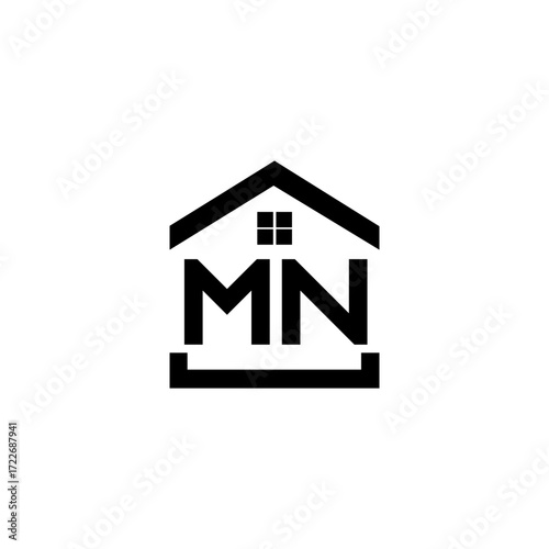 MN letter logo design on WHITE background. MN creative initials letter logo concept. MN letter design.