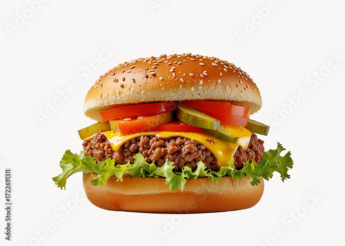 hamburger on a white background