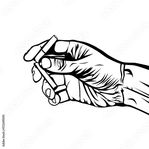 Hand breaking a cigarette in half, symbolizing stop smoking, health care, no tobacco, and quitting bad habits. Perfect for medical, wellness, and awareness themes.