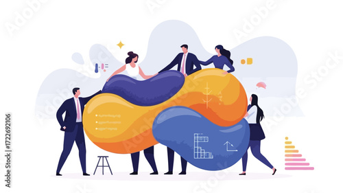 Diverse team collaboratively shaping a vibrant future fostering innovation with synergy and energy