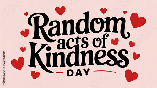Celebrating random acts of kindness day with love hearts