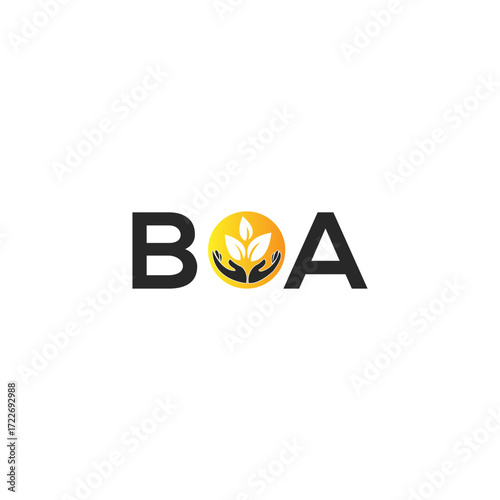 BOA letter logo design on BLACK background. BOA creative initials letter logo concept. BOA letter design.