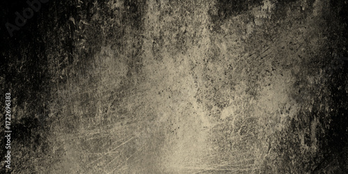 The texture grunge is rough and worn, with a pattern of fine scratches, smudges, and faded spots. The center of the image is brighter and lighter gray.