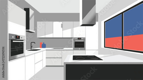 kitchen space Illustrator Artwork Banner Background Design Template 