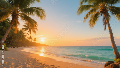 tropical beach sunset