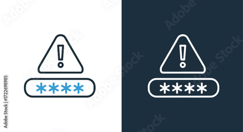 Exclamation mark alert symbol password security warning icon set