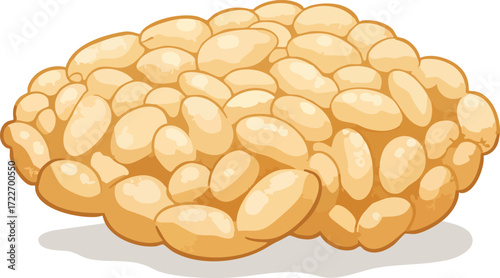 Close-up illustration of a cluster of roasted peanuts, showing texture and color.