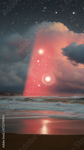Playa Alienígena Ilustración Concepto