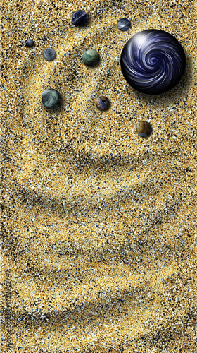 Playa Alienígena Ilustración Concepto
