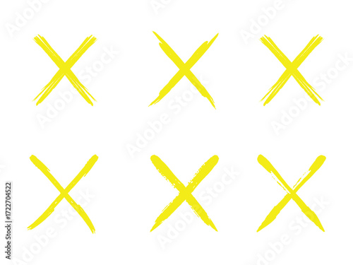 yellow cross sign on transparent background, yellow cross marker png. yellow cross marker isolated on white background. hand-drawn yellow cross