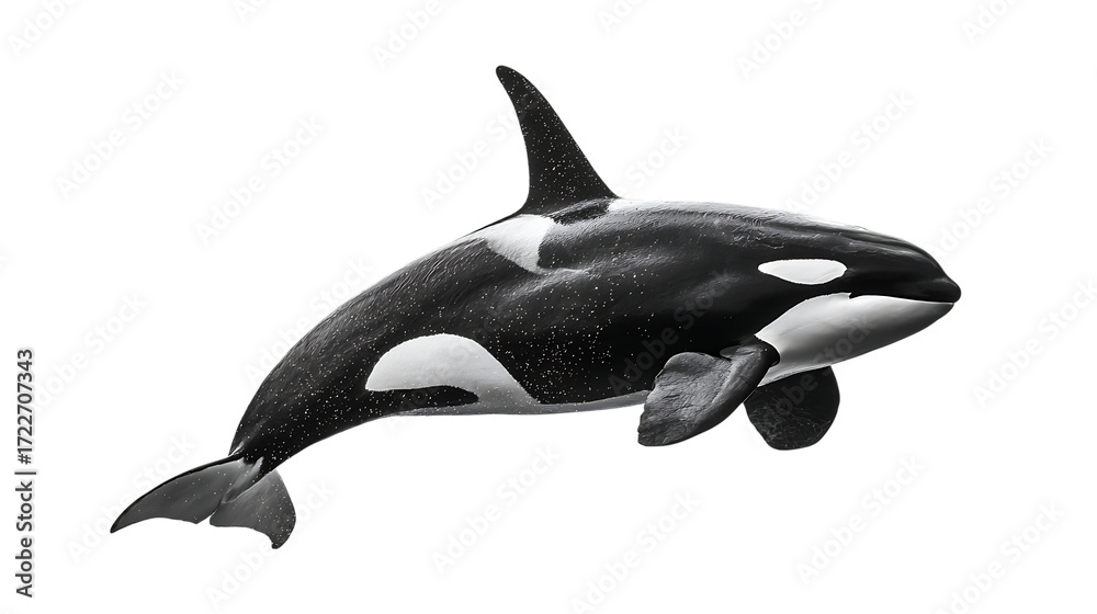 Fototapeta premium Orca whale swimming isolated on transparent background
