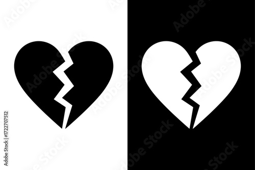 Heartbreak and Divorce Flat Icon Design for Apps and Websites