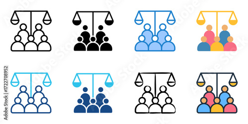 Social norms icon set multiple style collection 
