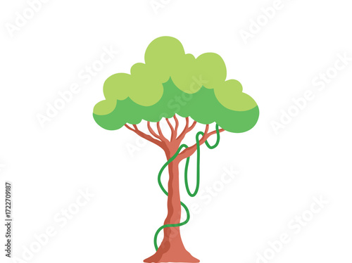 Jungle Tree Clip Art Illustration
