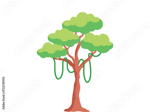 Tropical Jungle Plant Background Illustration