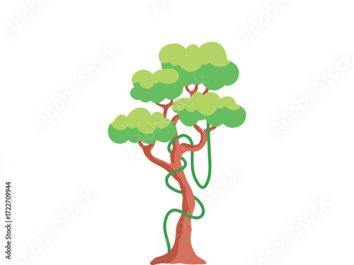 Tropical Jungle Plant Background Illustration