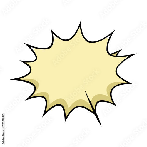Yellow comic explosion bubble with wavy outline