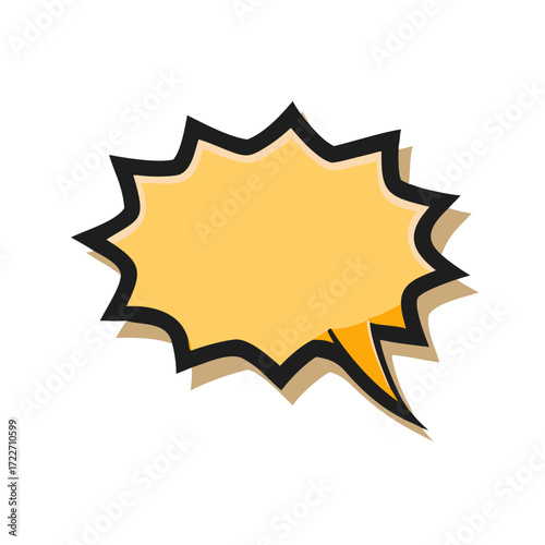 Yellow comic explosion bubble with black spiked outline