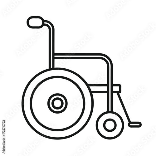 Simple line art icon of a wheelchair