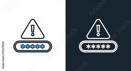 Password security warning alert icon for digital safety and cybersecurity