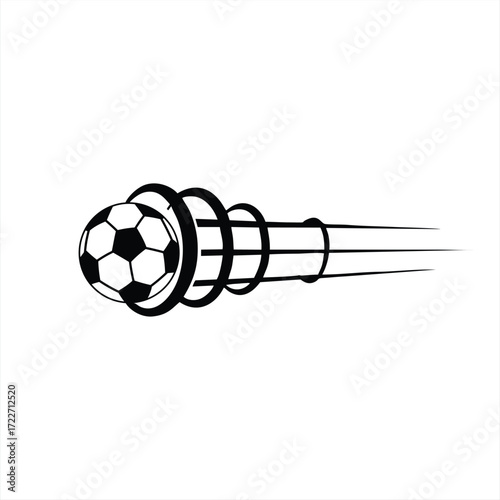 Dynamic Soccer Ball with Speed Lines Vector Graphic