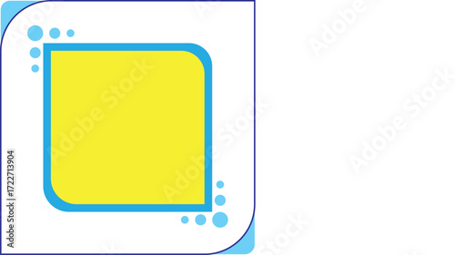 Retro Old Blue TV Front on a Yellow Background