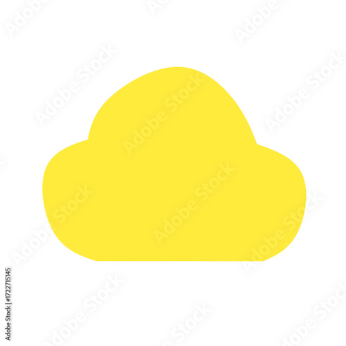 Yellow Cloud Icon for Online Storage and Digital Shopping Data