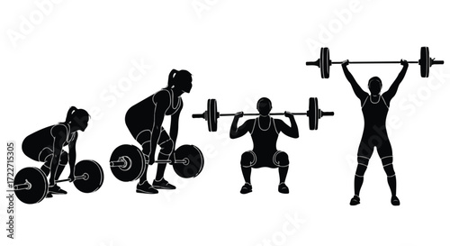 silhouette of gym woman lifting weights