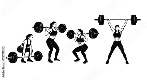 silhouette of gym woman lifting weights