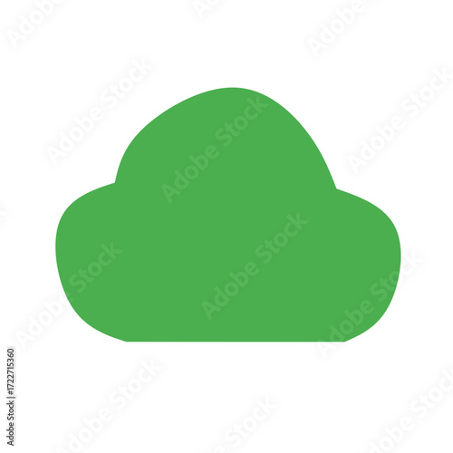 Green Cloud Icon for Online Storage and Digital Shopping Data