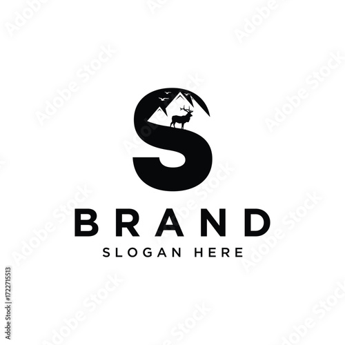 sample minimal and modern s logo letter mark for wildlife safari travel agency, travel adventure agency, travel tours,  business and company.