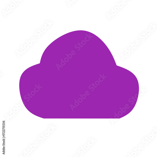 Purple Cloud Icon for Online Storage and Digital Shopping Data