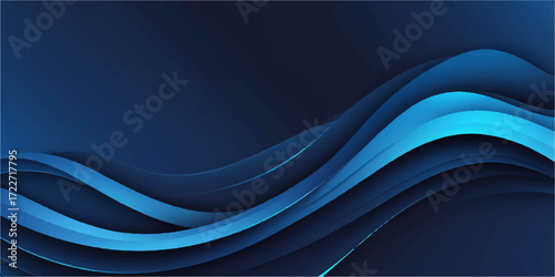 An abstract blue wave design with flowing lines and a dynamic light pattern for a modern backdrop