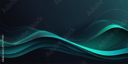 Abstract futuristic blue wavy lines create a dynamic flow pattern