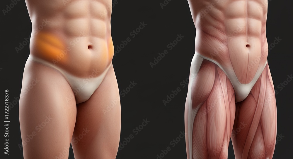 Naklejka premium Comparison of human body anatomy