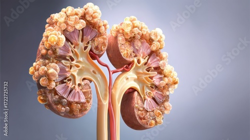 Detailed Anatomical Representation of Human Kidneys with Nephrons
