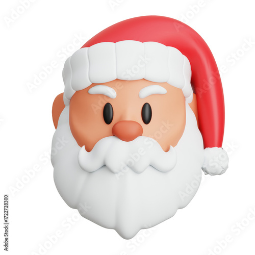Santa Claus Head 3D Illustration
