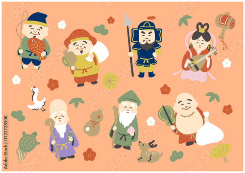 かわいい七福神のイラスト
