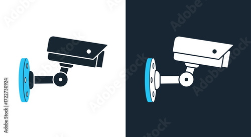 Security camera icon for surveillance systems safety monitoring and protection