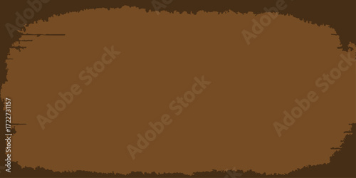 Old grunge paper with a sketched tree is washed in the dramatic orange and yellow light of a beautiful summer sunset sky
