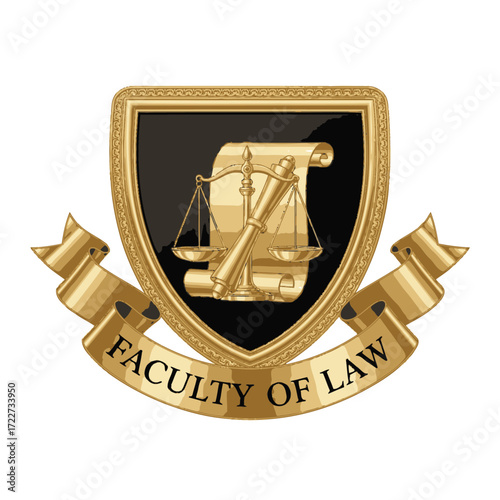 law faculty legal university judge justice book course school successful ribbon shield gold