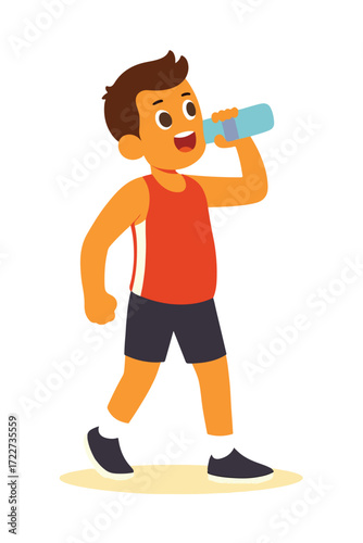 runner drinking water