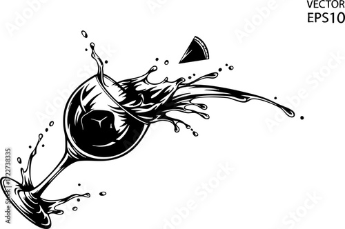 Dynamic wine splash captures the celebratory spirit, perfect for sophisticated beverage marketing and elegant event themes.