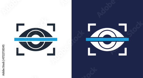 Modern eye scan icon for biometric security and identification systems