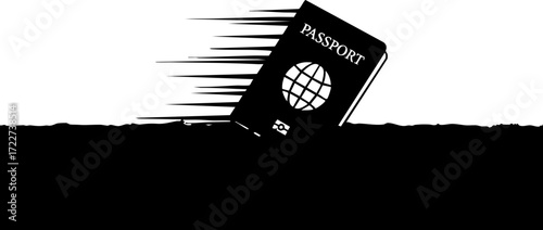 Swift global travel document in motion, signifying fast journeys and international exploration, perfect for travel agencies and adventure.