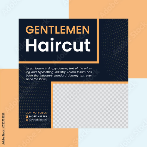 Gentlemen's Haircut social media post design template